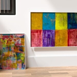 Modern Color Blocks | 16x20 MDF Wall Art Panel + Free 11x14 Splash Canvas